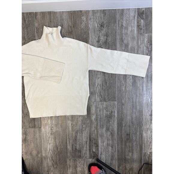 Banana Republic Funnel Neck Wide Sleeve Wool Blend Oversize Minimalist Sweater S - Picture 6 of 10